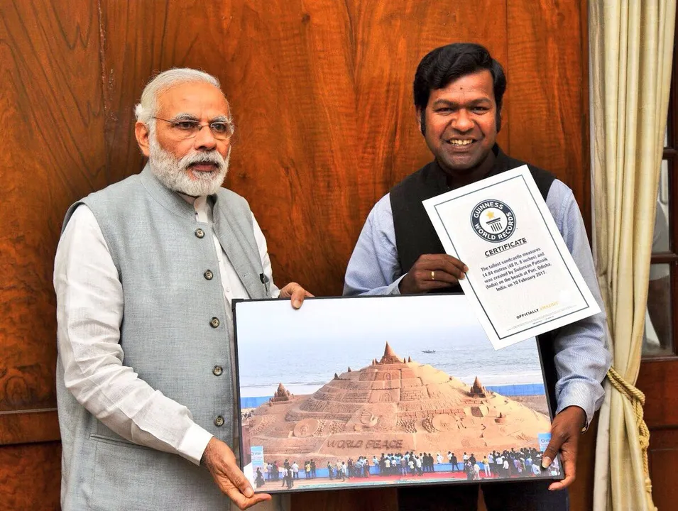  PM Modi congratulates Odisha sand artist for Guinness record