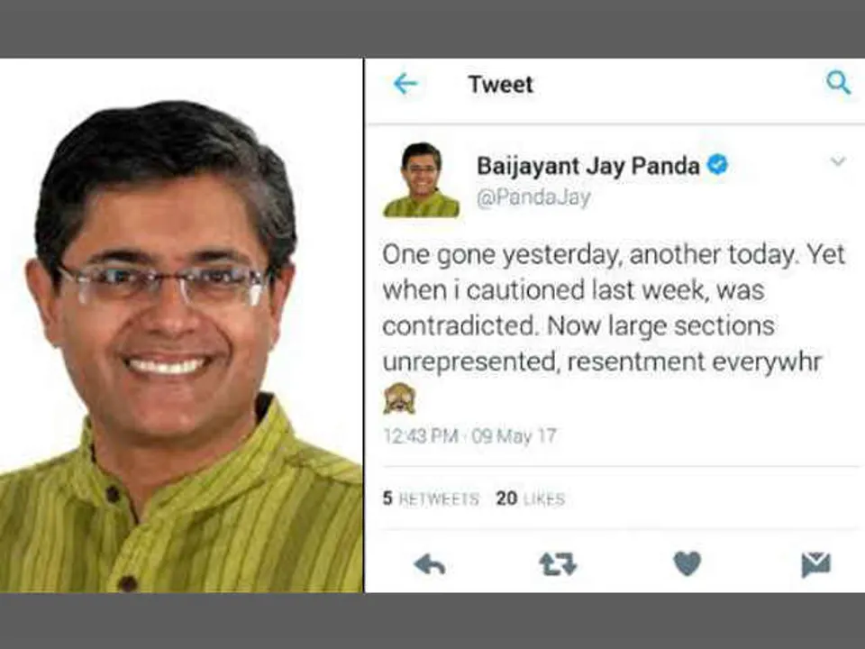 Odisha MP Baijayant defies party diktat, takes to Twitter to air views