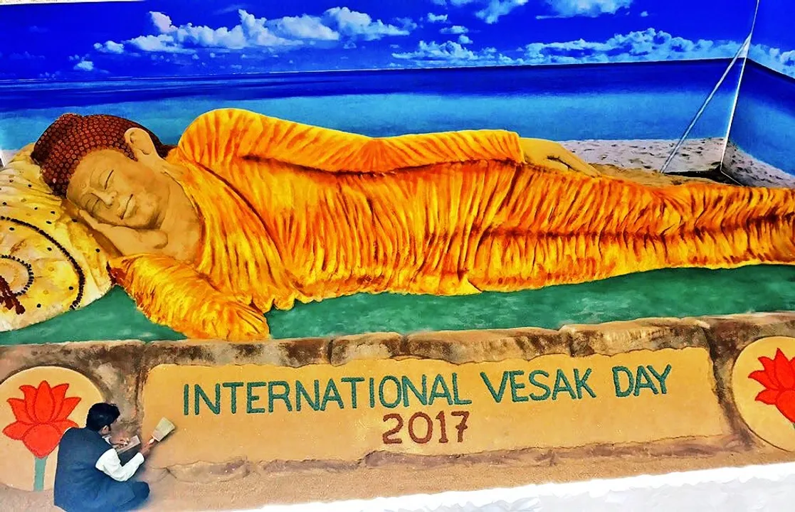  Odisha's Sudarsan Pattnaik carves longest sand sculpture of Lord Buddha