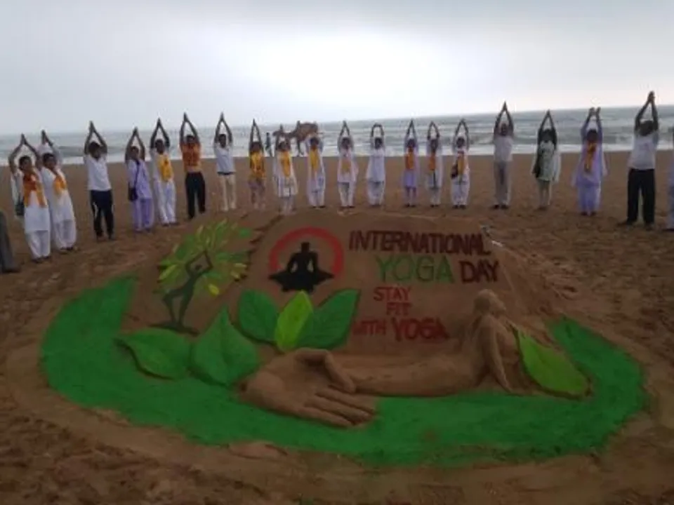  Sand art for International Yoga Day on Odisha’s Puri beach