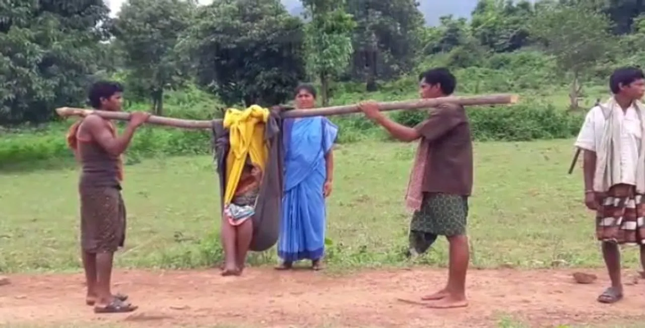  Pregnant woman carried in sling for 16 km to hospital in Odisha