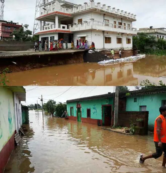  Flood water enters low-lying areas in Odisha's Rourkela