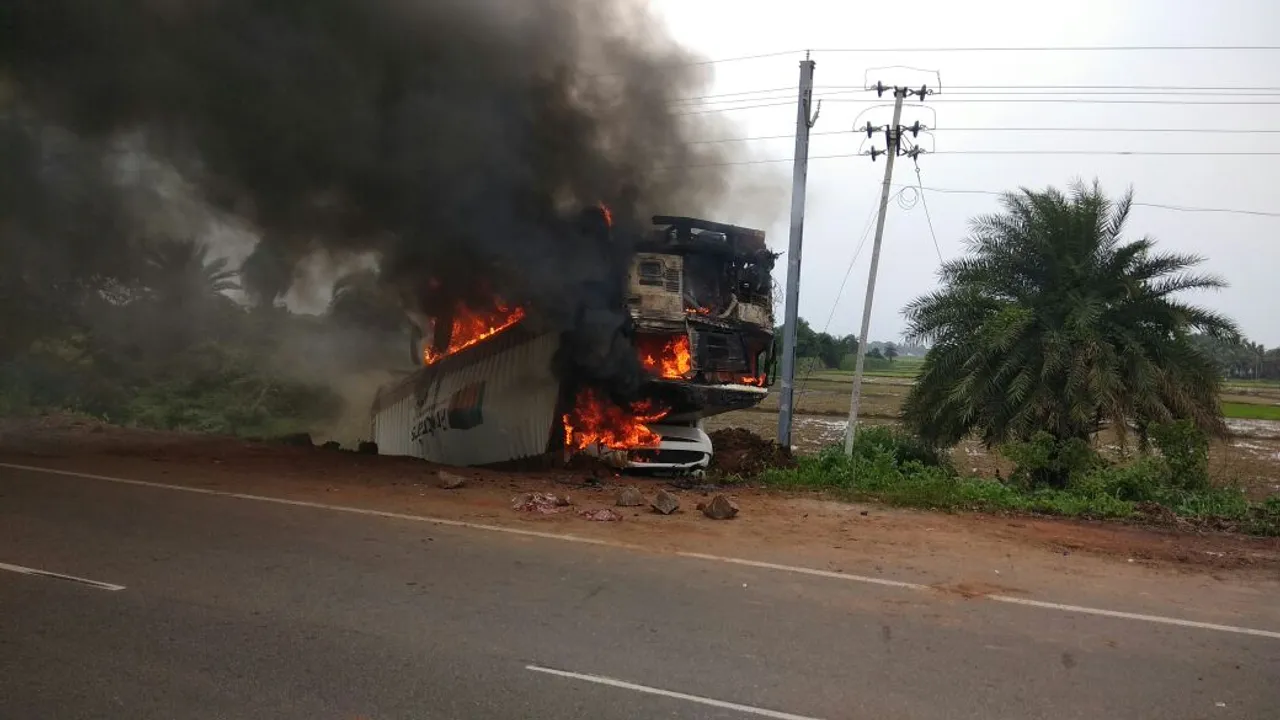  Mob sets 'beef' carrying container truck afire in Odisha