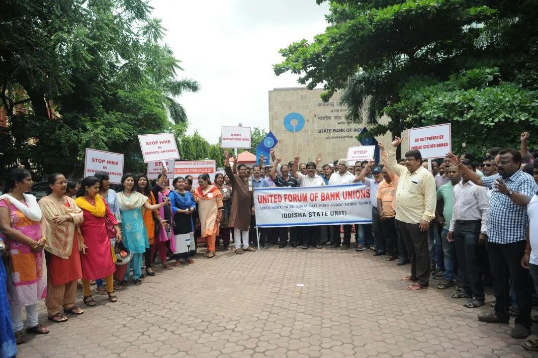  Bank strike cripples financial services in Odisha