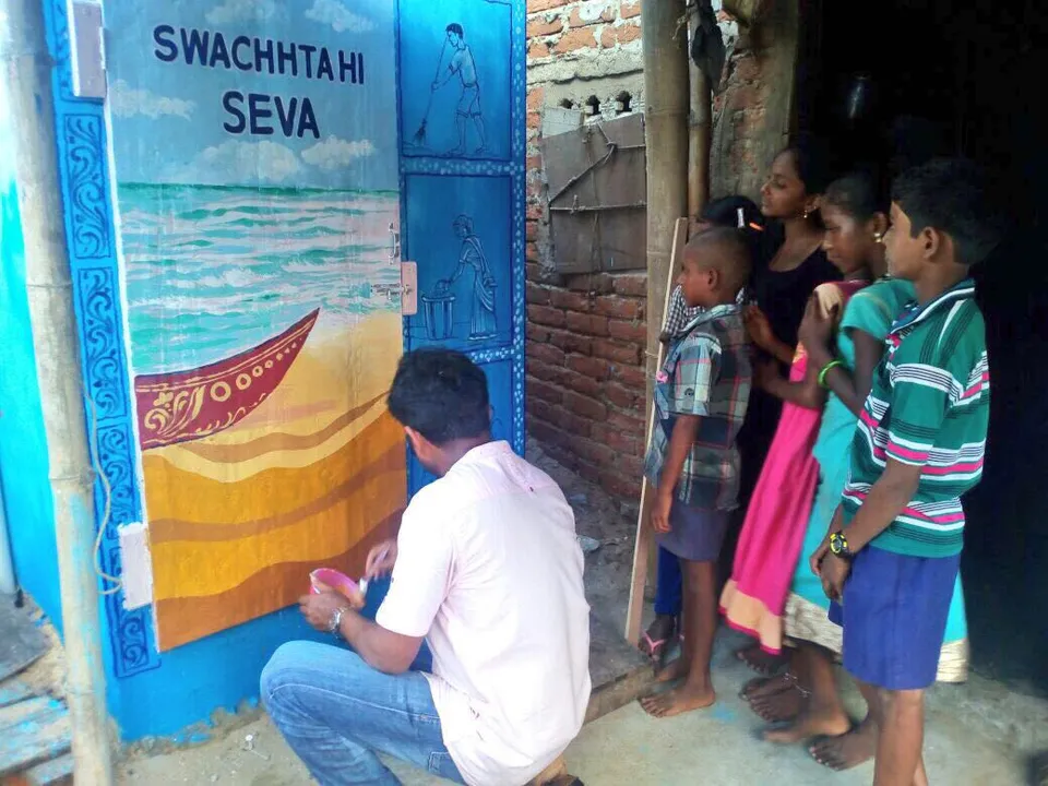  Odisha sand artist Sudarsan Pattnaik constructs toilets with prize money
