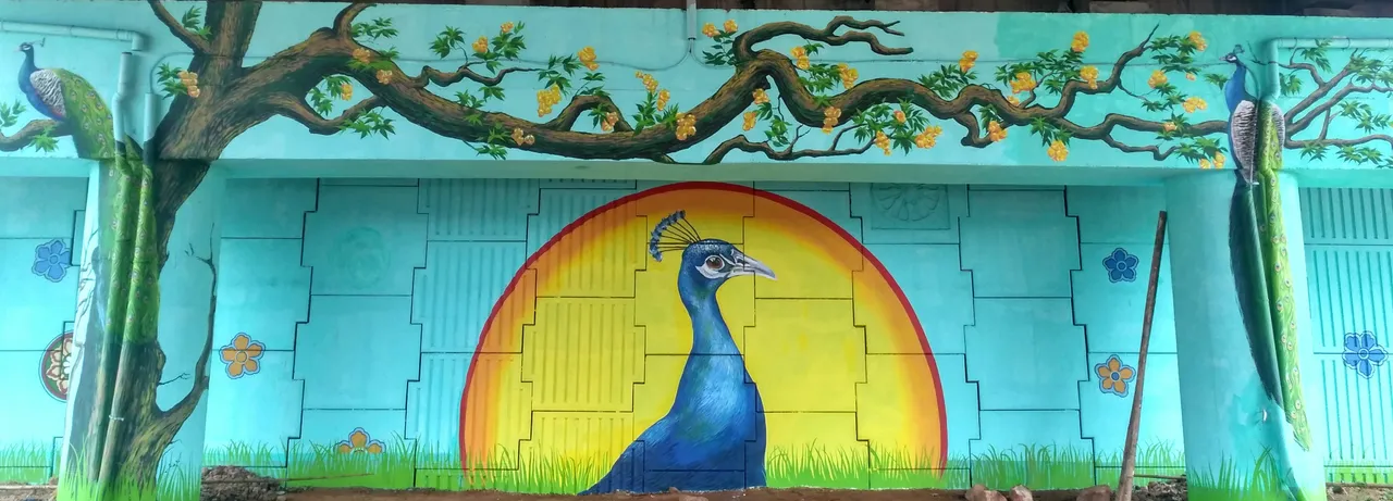  Painting of the National Bird- Peacock at Acharya Vihar flyover/ Picture Courtesy: Bakul 