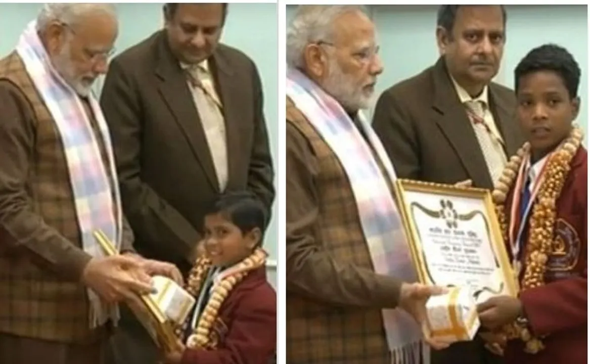  PM Modi presents National Bravery Award to Odisha's Mamata, Pankaj