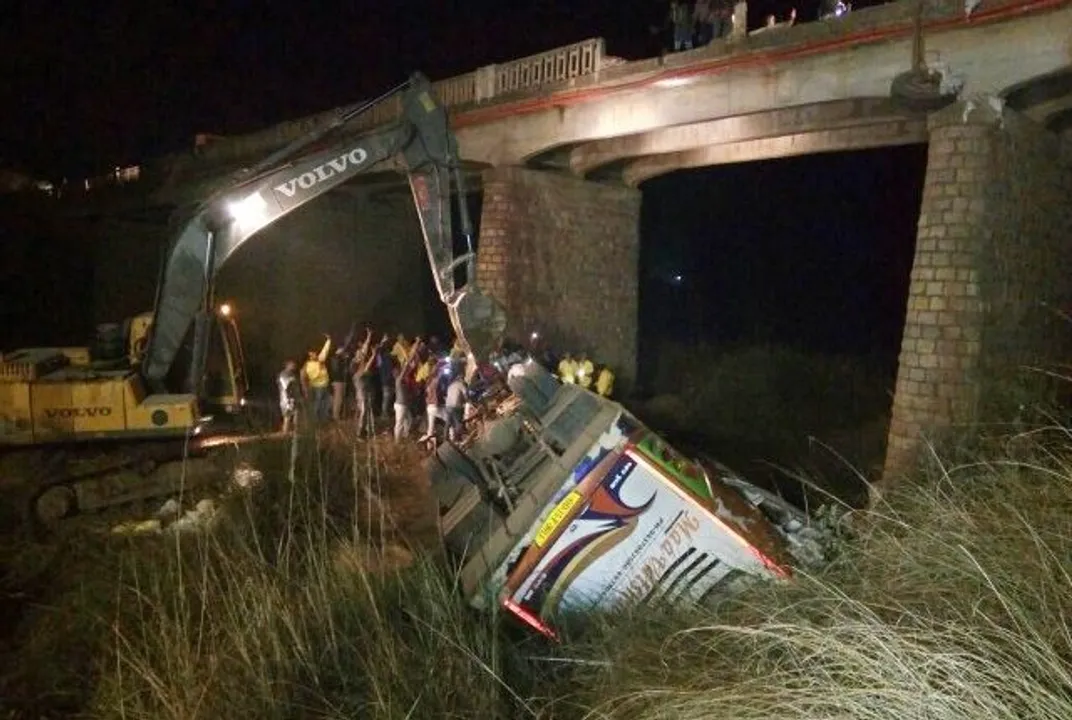  4 killed, 32 injured as bus falls off bridge in Odisha's Sambalpur
