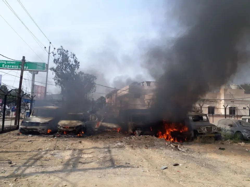  In Pics: Police station ransacked, set on fire in Odisha’s Sambalpur