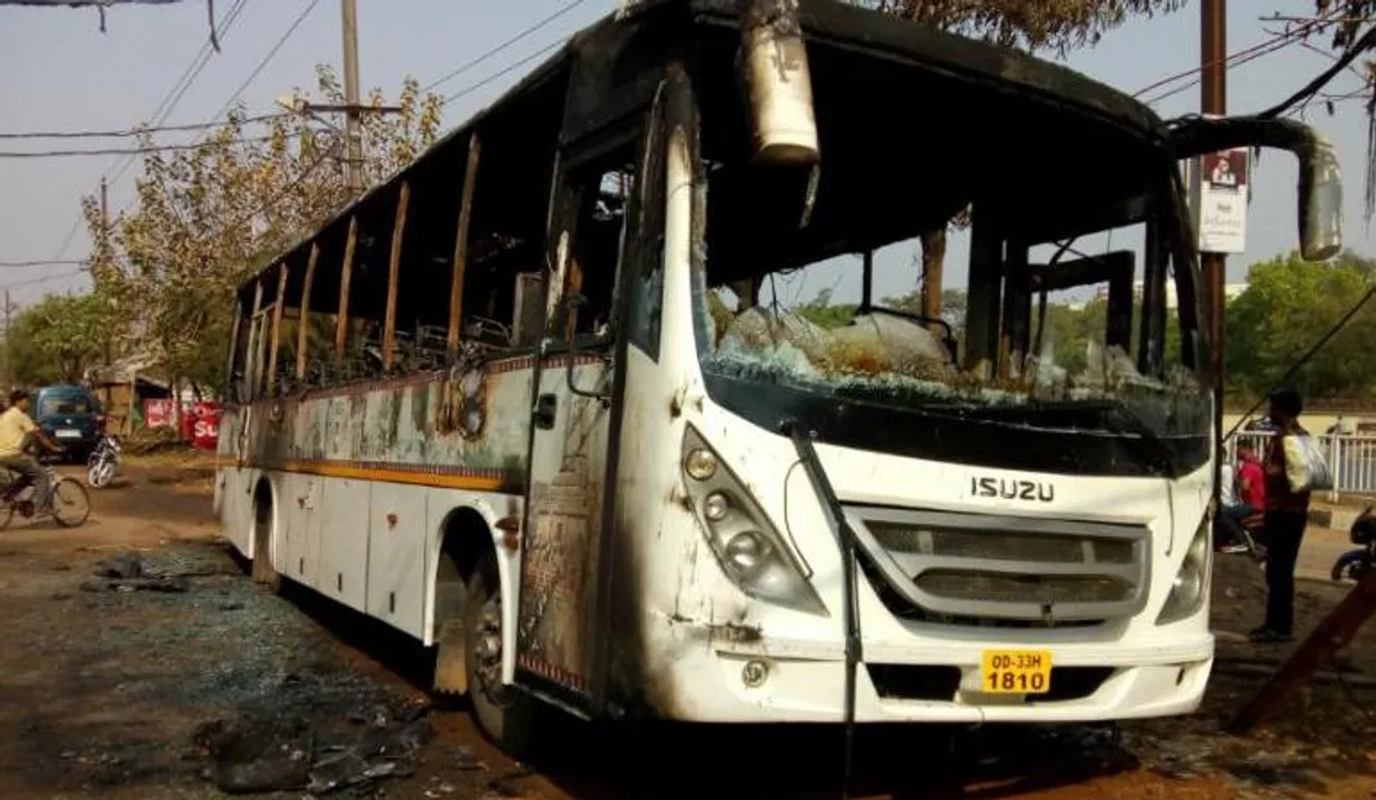  Watch: Tourist bus gutted in Odisha capital