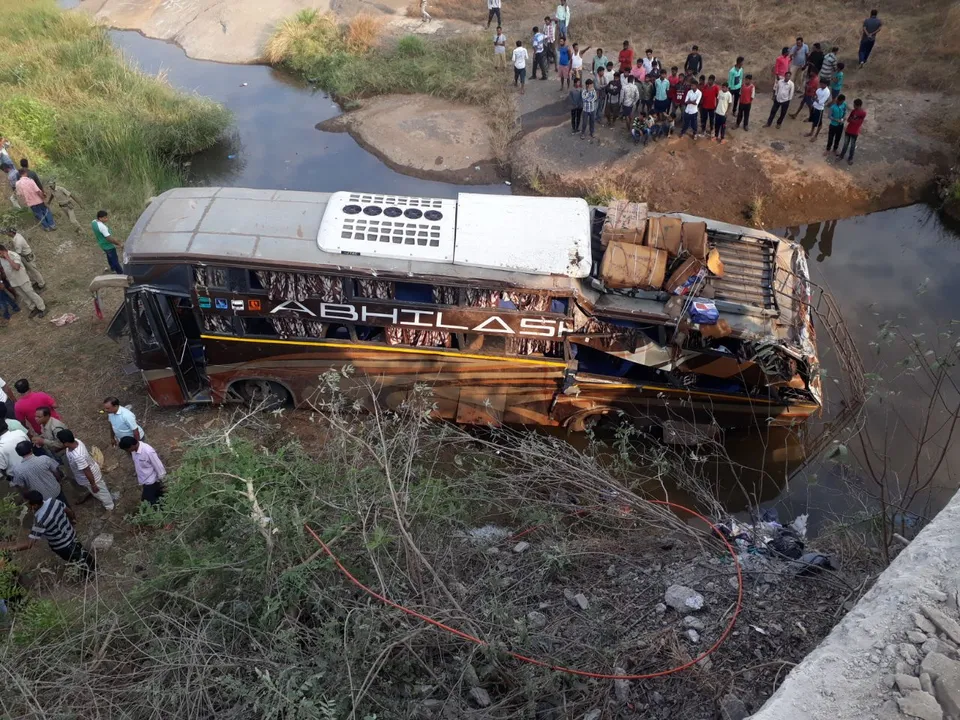  2 killed, over 30 injured as bus falls off bridge in Odisha's Kalahandi