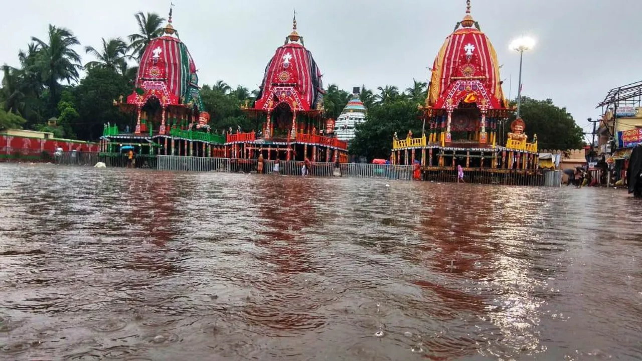  Rainwater floods Bada Danda ahead of Bahuda Jatra tomorrow