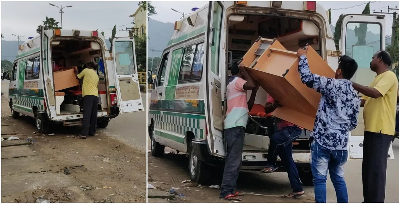  Ambulance used for transporting furniture in Odisha's Malkangiri