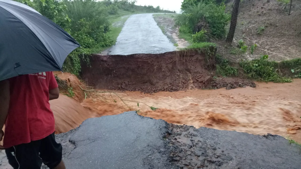  Heavy rains wash away road, disrupt connectivity in Odisha's Rayagada