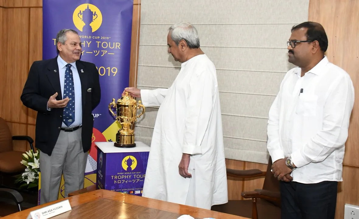  Watch: Rugby World Cup trophy visits Odisha