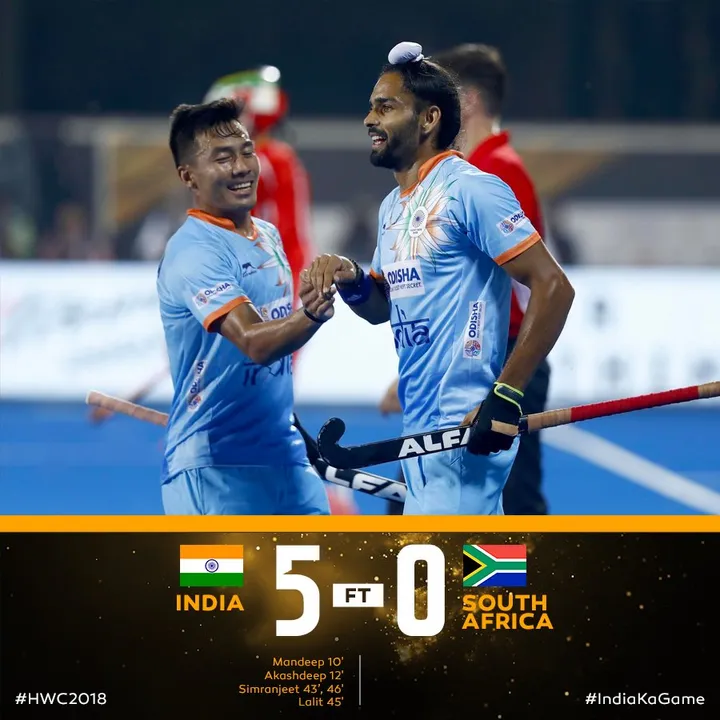  India hammer S.Africa in hockey World Cup opener