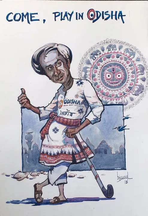  Odisha-born artist paints a ‘sporty-comical’ Naveen Patnaik to create hockey WC buzz