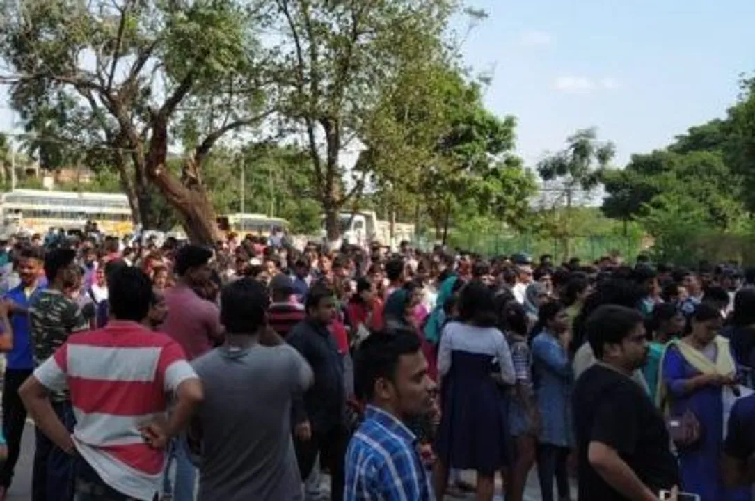  Gathering of fans near Kalinga Stadium for ticket 
