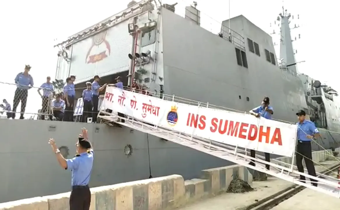  Two Indian Navy warships arrive at Paradip port for public view