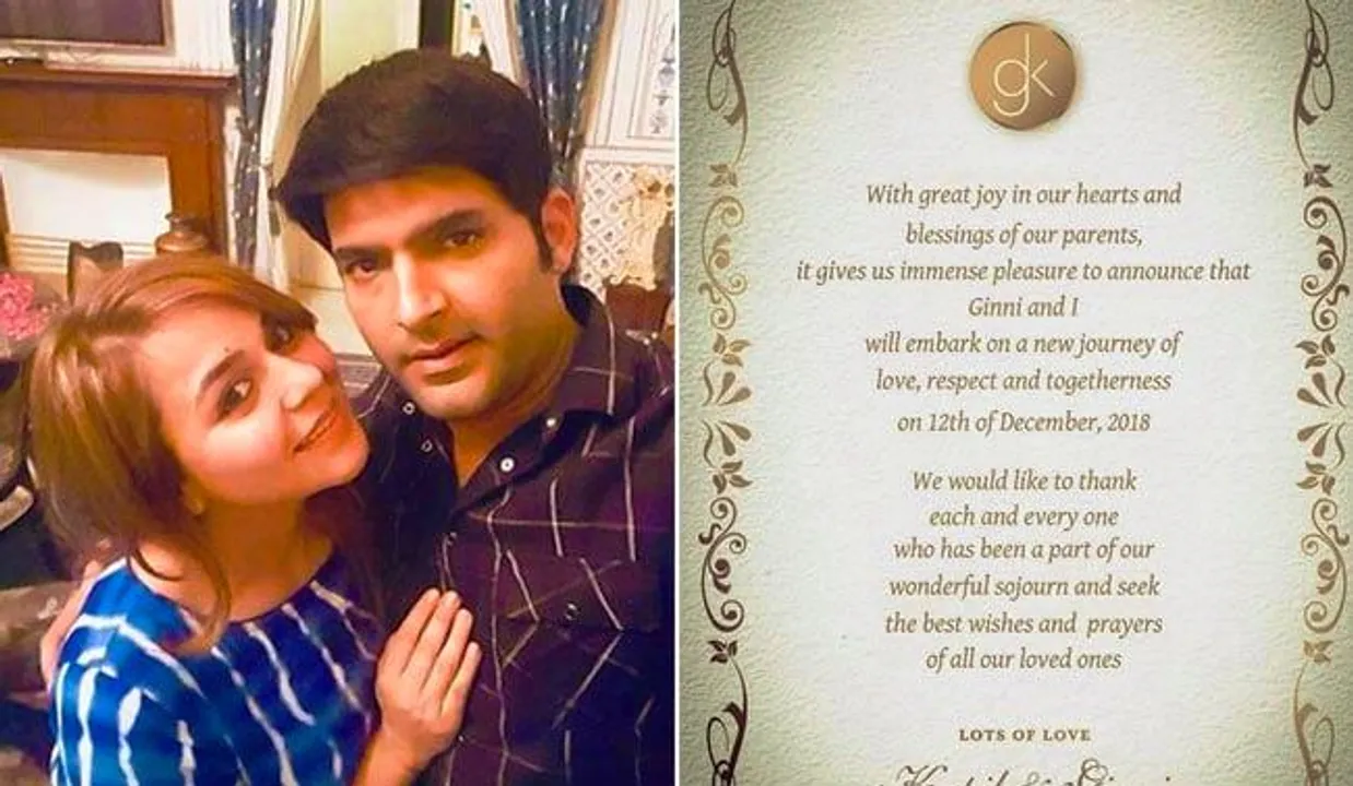  Kapil Sharma shares wedding card, seeks blessings   
