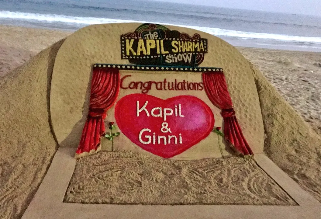  Odisha sand artist wishes Kapil, Ginni for their wedding