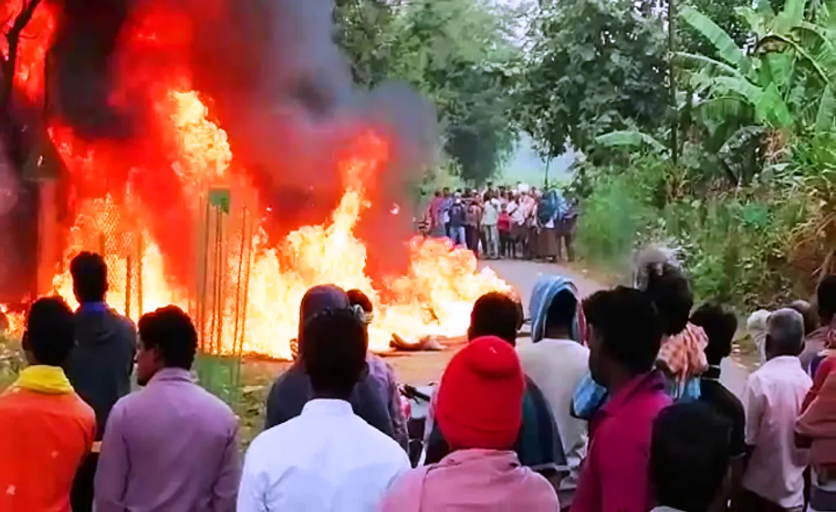  Anti-liquor protest: Villagers set wine factory afire in Ganjam