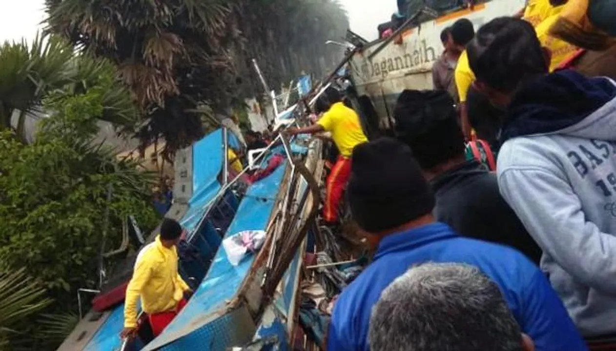  2 dead, 34 injured as bus falls off bridge in Odisha's Kalahandi