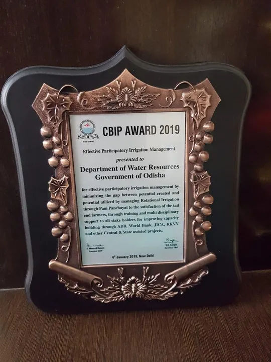  Odisha wins CBIP Award for irrigation management