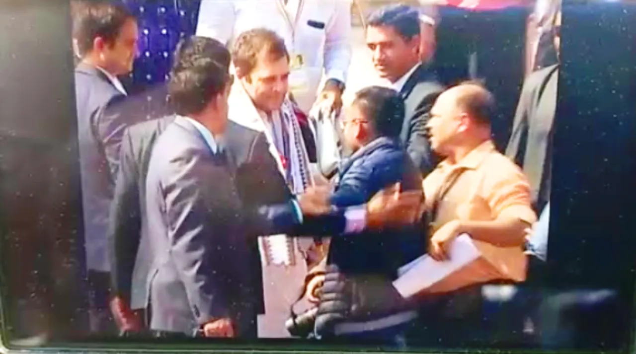  Watch: Rahul rushes to help photo journalist, who fell off stairs at BBSR Airport  