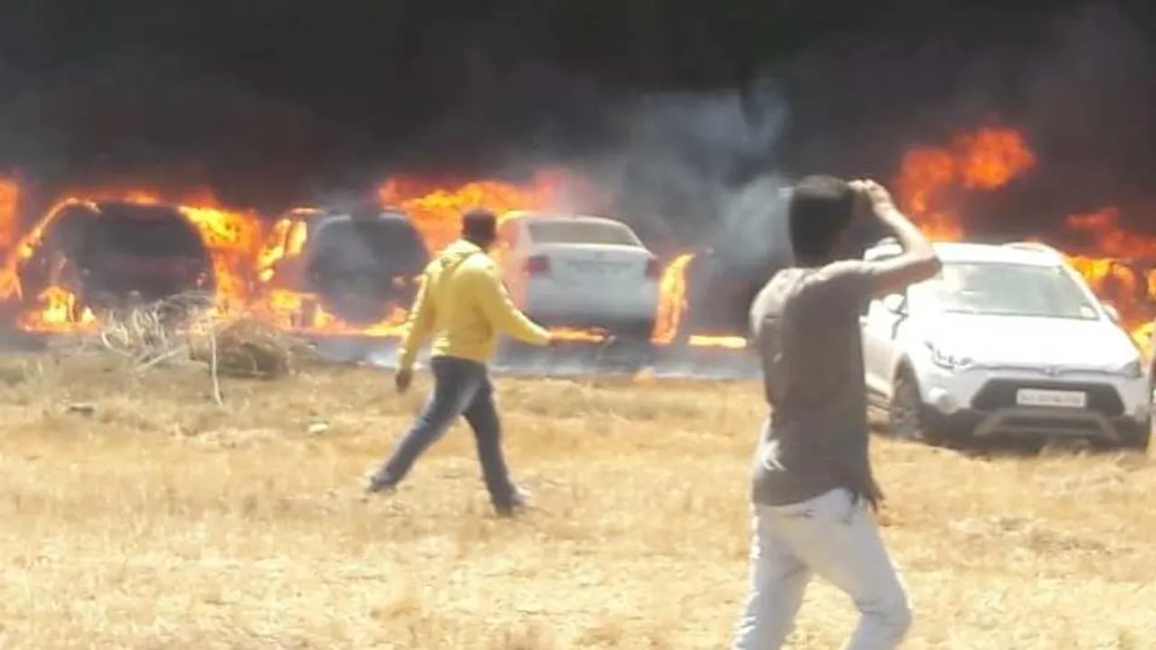  300 cars gutted in fire near Bengaluru air show