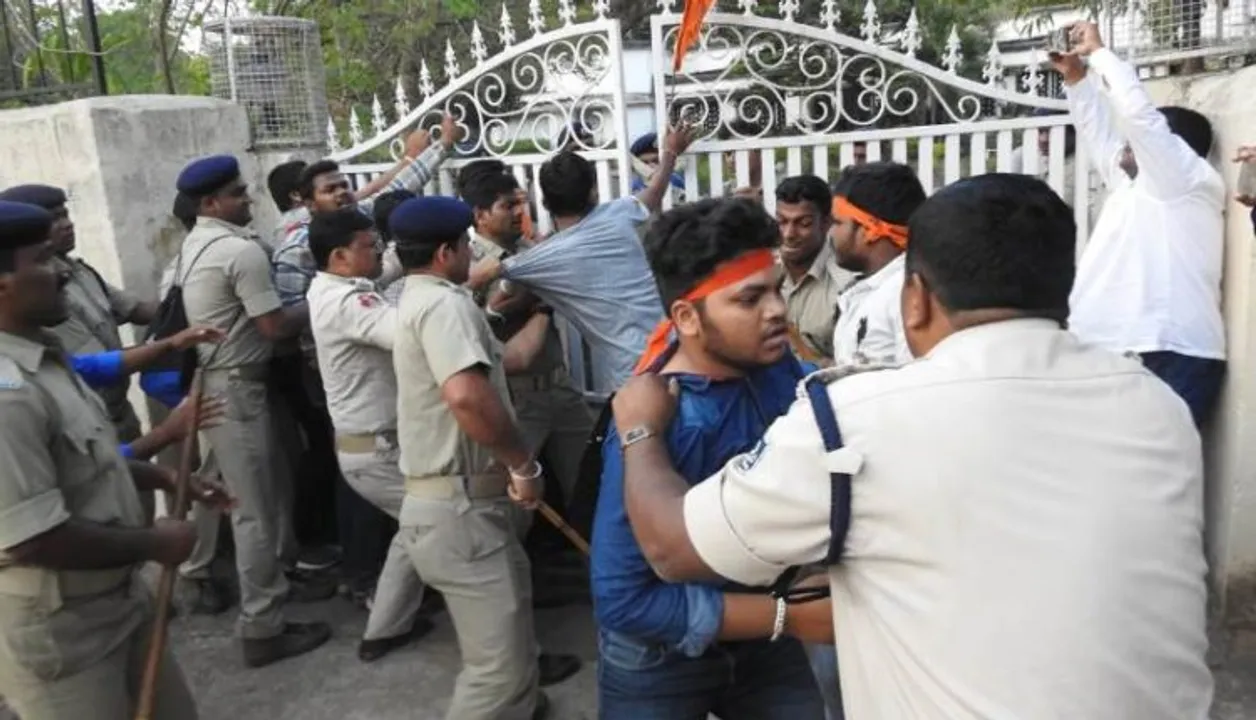  Matric question leak: ABVP members try to barge into Odisha min's res