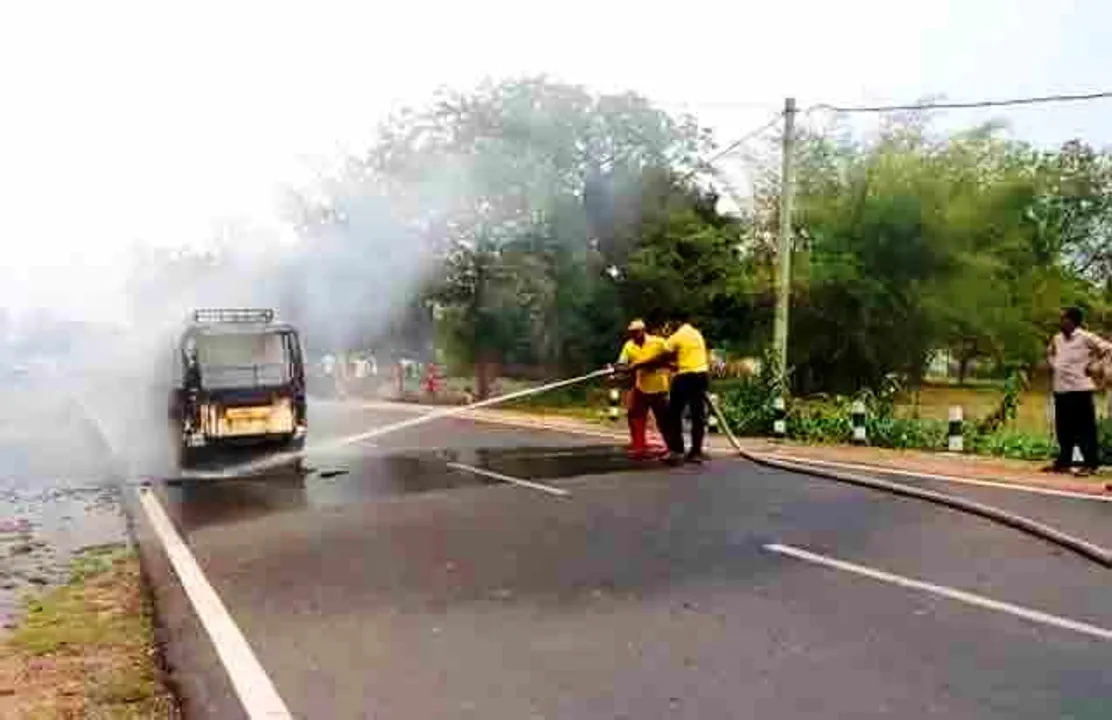  Close shave for 11 school kids as van catches fire in Odisha