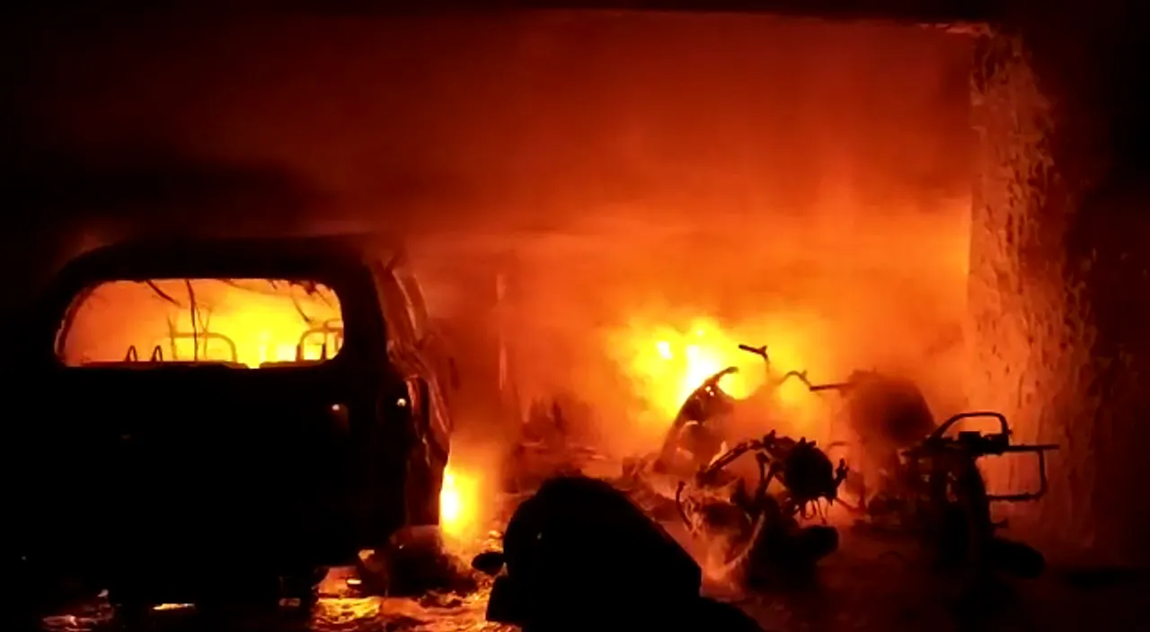 Apartment basement catches fire in Odisha capital; 8 vehicles gutted