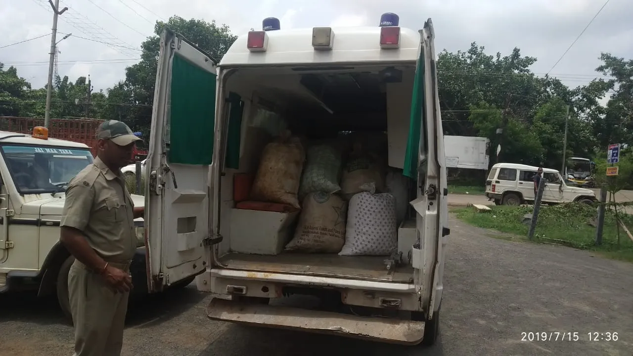  Odisha: Huge cache of ganja seized from ambulance; 4 detained   