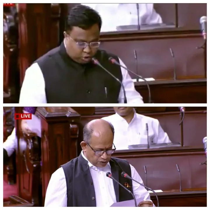  Amar, Sasmit take oath as Rajya Sabha MPs from Odisha