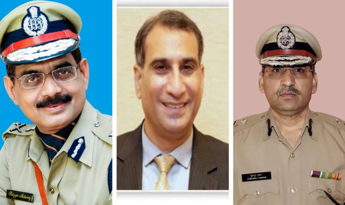  IPS Satyajit Mohanty (left), MK Chhabra (centre) and Surendra Panwar (right) 