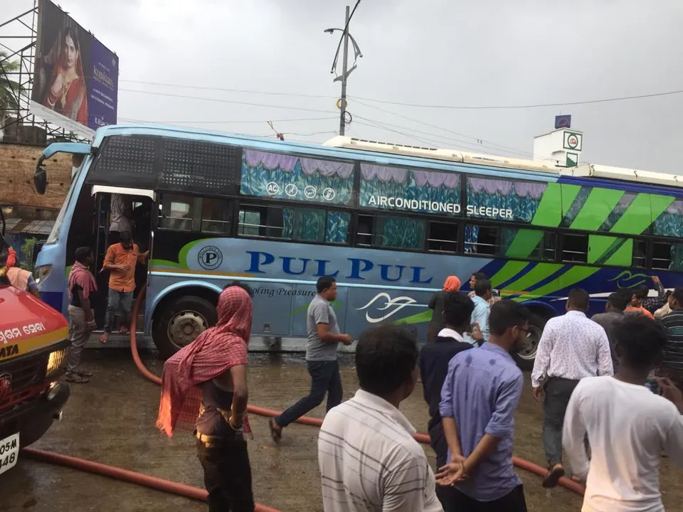  Bhubaneswar-bound bus catches fire in Odisha's Balasore