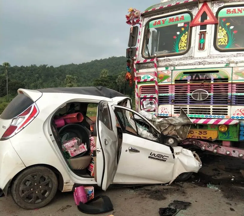  Businessman killed in car-truck collision in Odisha's Angul