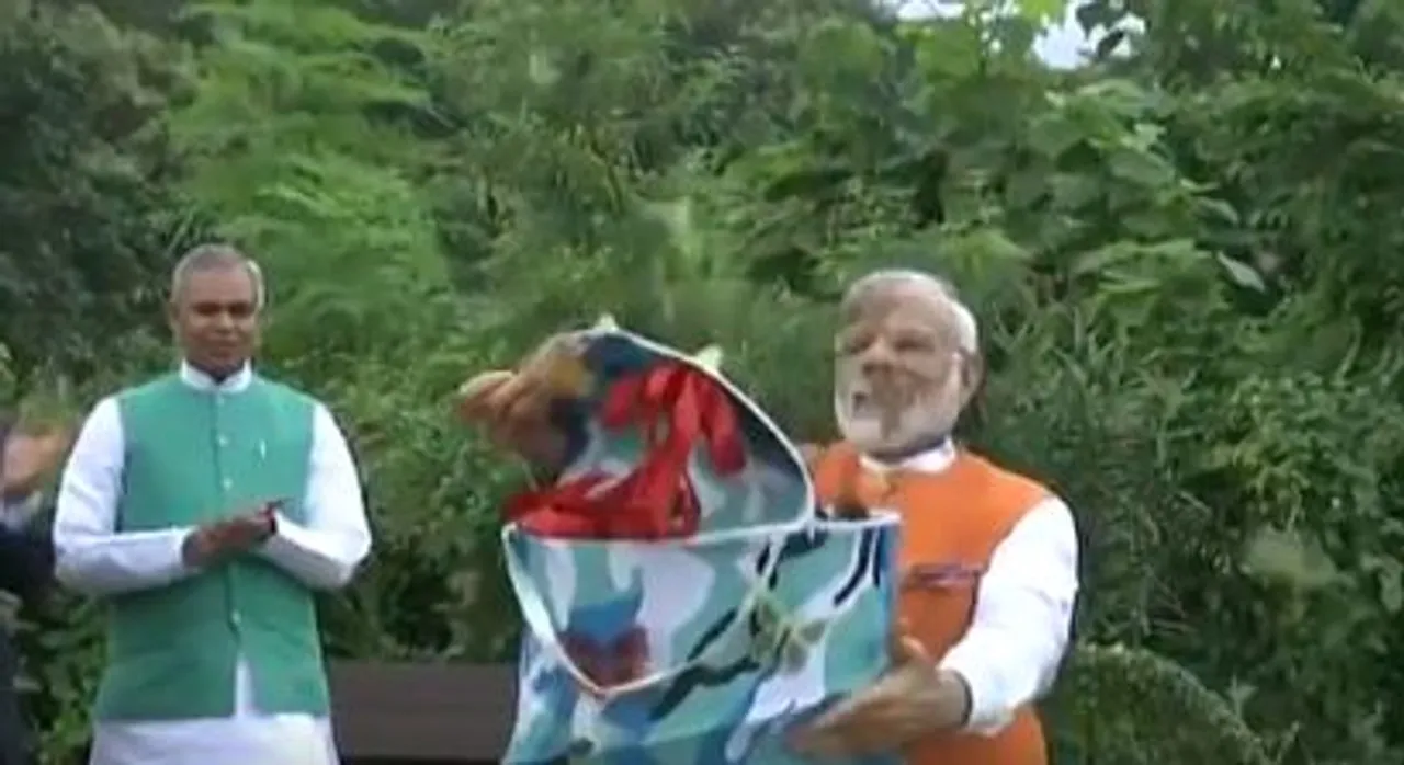  PM Modi marks birthday releasing butterflies, amid nature