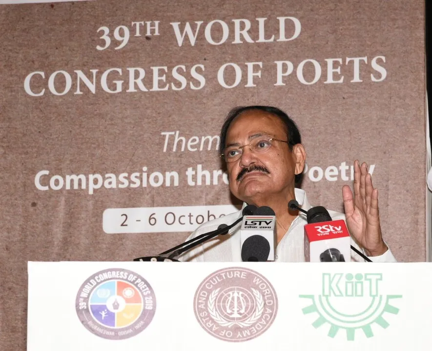  Shape people’s thoughts for better world, Vice Prez urges poets at WCP in Odisha