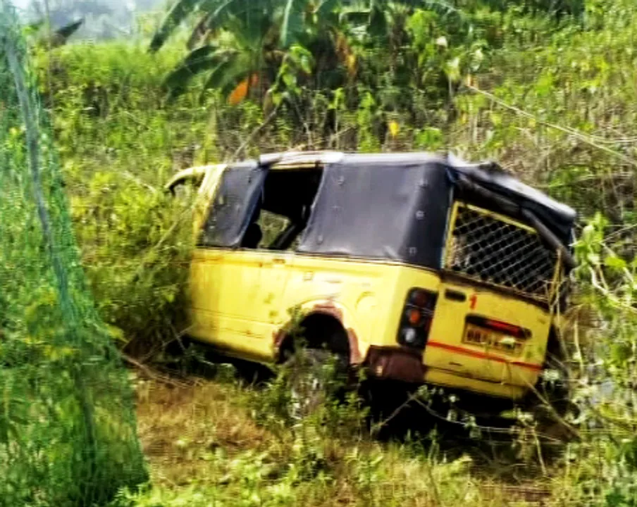  Narrow escape for students as school van plunges into pond in Odisha