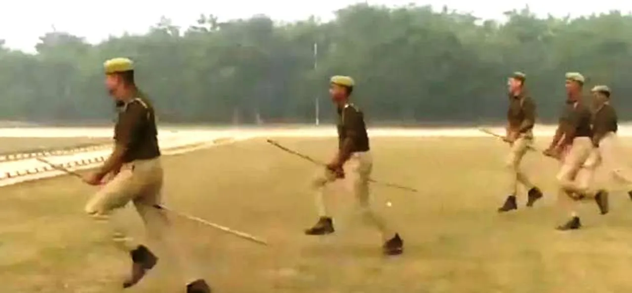  Cops ride 'imaginary horses' during mock drill, video goes viral
