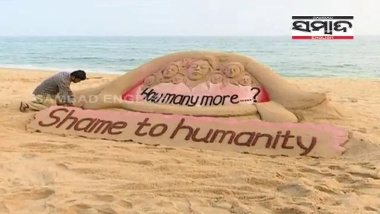  [WATCH] Sudarsan creates art condemning rape and murder of veterinarian