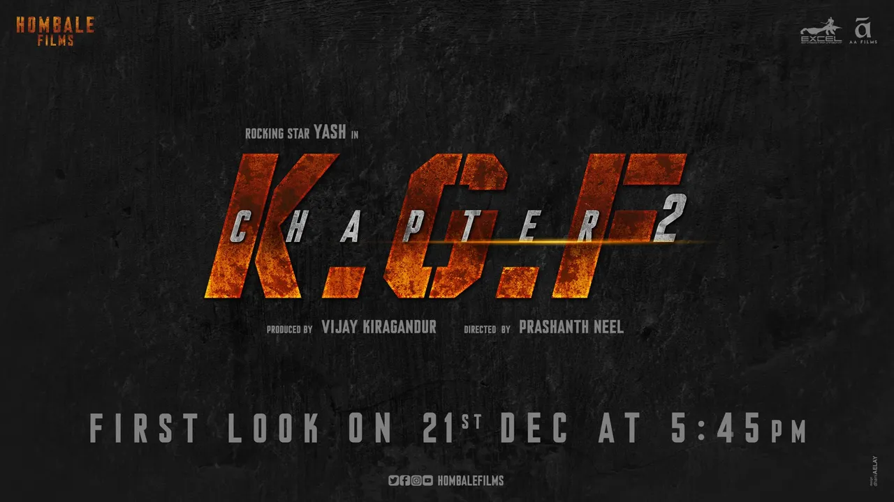  KGF Chapter 2 to release its first-look poster on Dec 21