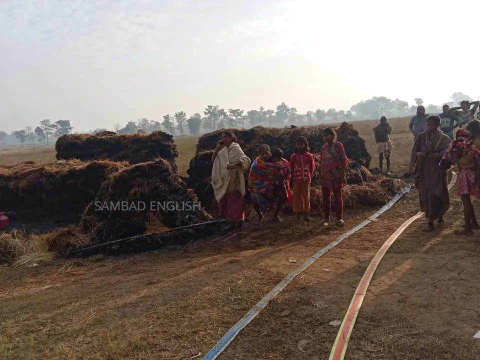  200 quintal paddy reduced to ashes in Odisha's Balangir