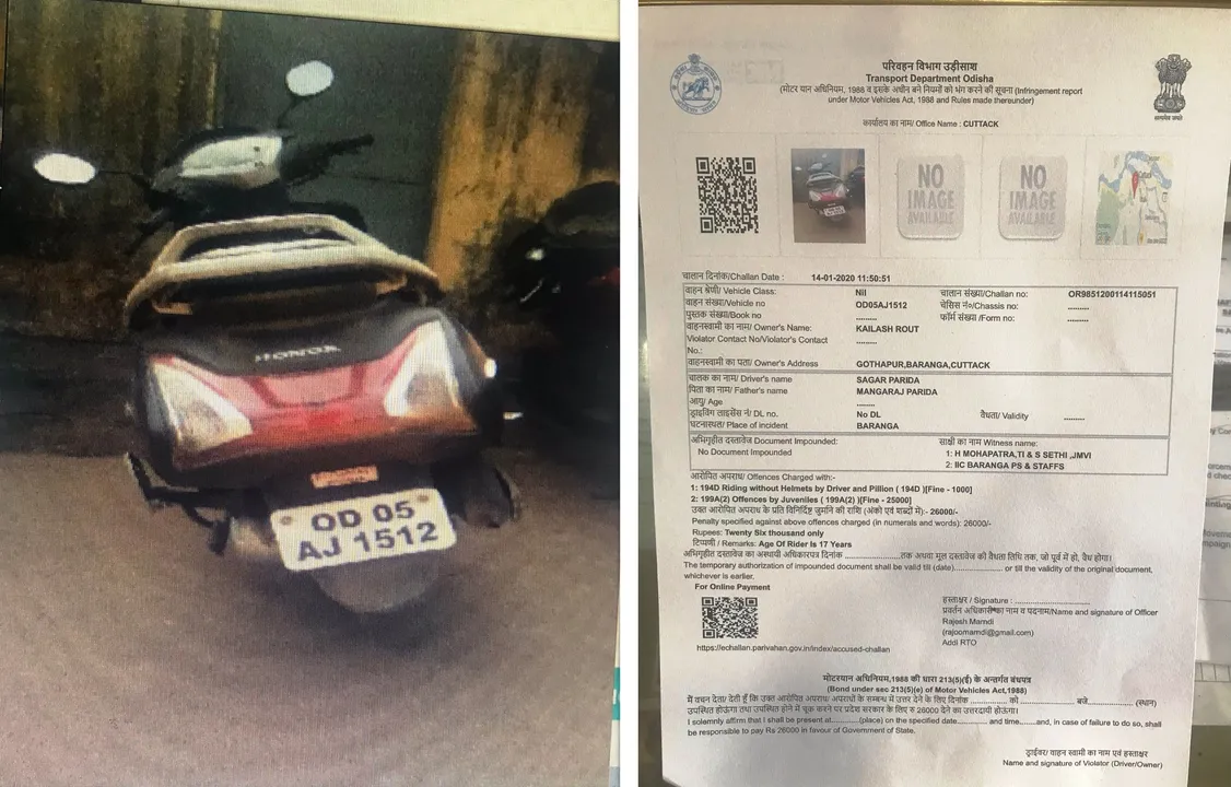  Odisha man fined Rs 26K for minor son’s traffic violation