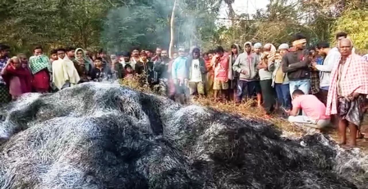  SHOCKING! Youth's charred body found under ashes of paddy straw