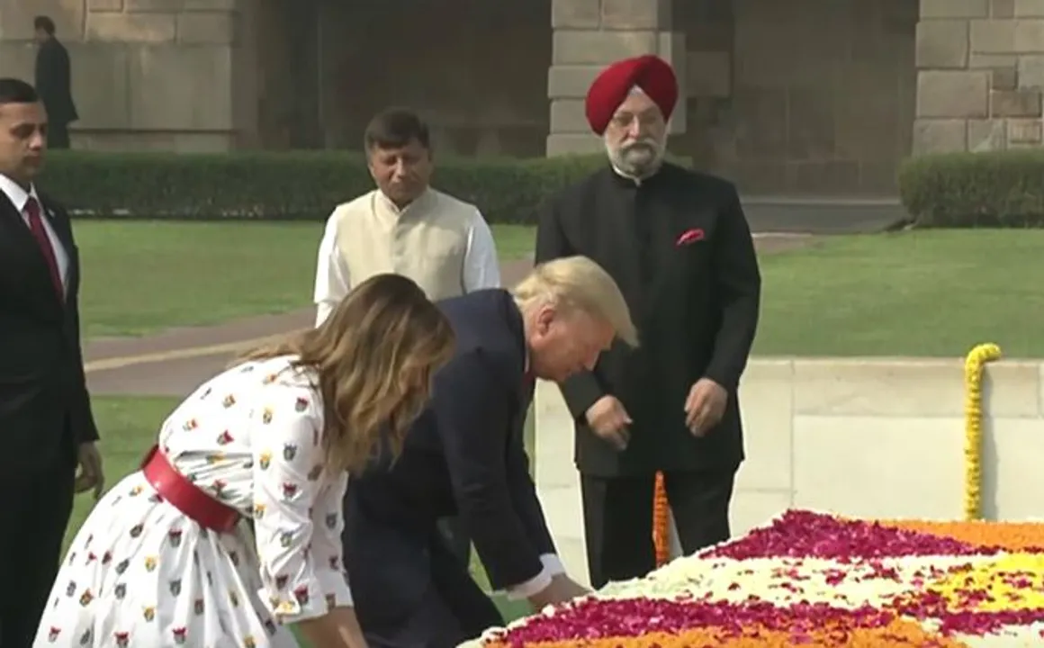  Trump, Melania pay homage to Mahatma Gandhi at Rajghat