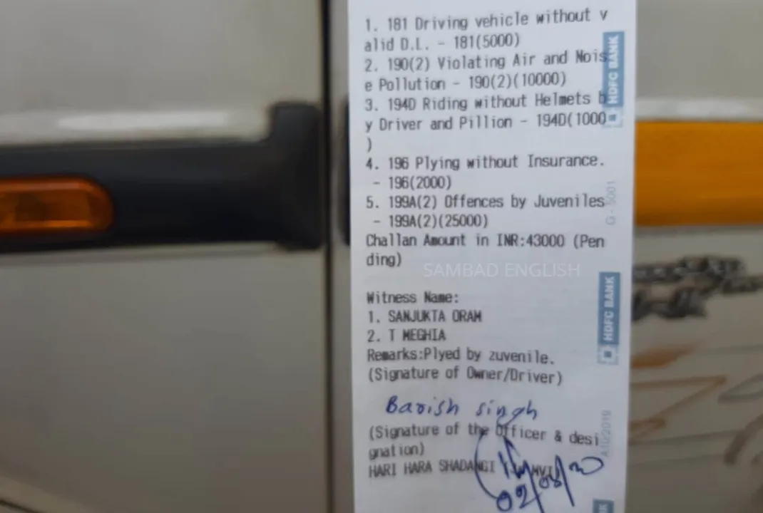  Odisha man fined Rs 43k for allowing minor to drive scooter