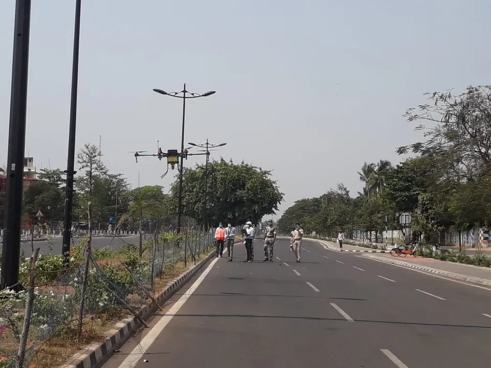  COVID-19: Drones used to sanitise Janpath in Odisha Capital